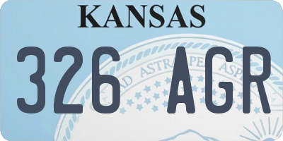 KS license plate 326AGR