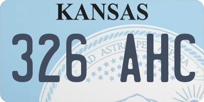 KS license plate 326AHC