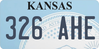 KS license plate 326AHE