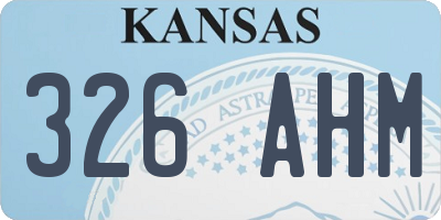 KS license plate 326AHM