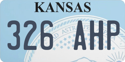 KS license plate 326AHP
