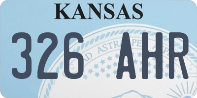 KS license plate 326AHR