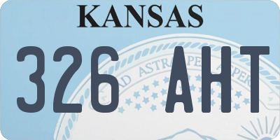 KS license plate 326AHT