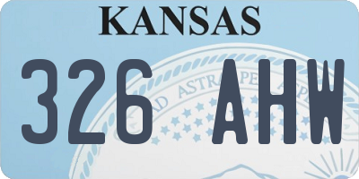 KS license plate 326AHW