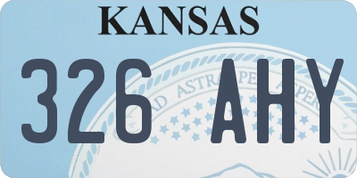 KS license plate 326AHY