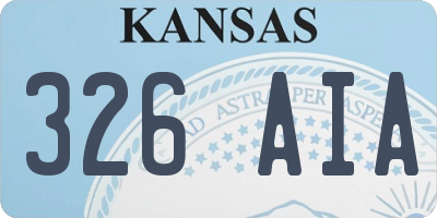 KS license plate 326AIA