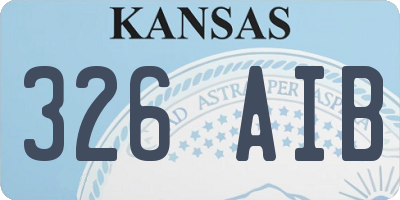 KS license plate 326AIB