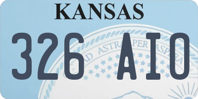 KS license plate 326AIO