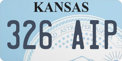 KS license plate 326AIP