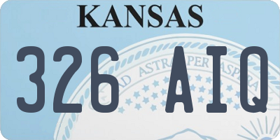 KS license plate 326AIQ