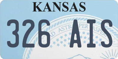 KS license plate 326AIS