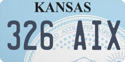 KS license plate 326AIX