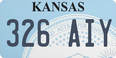 KS license plate 326AIY
