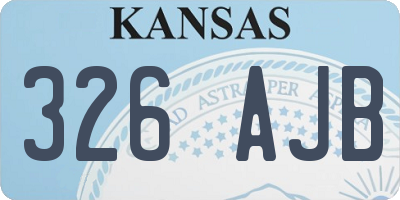 KS license plate 326AJB