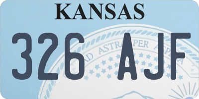 KS license plate 326AJF