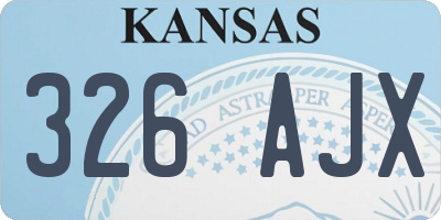 KS license plate 326AJX