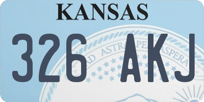 KS license plate 326AKJ