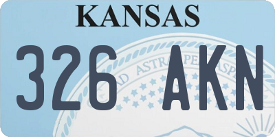 KS license plate 326AKN