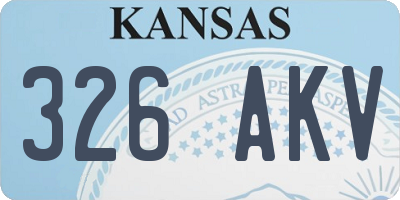 KS license plate 326AKV
