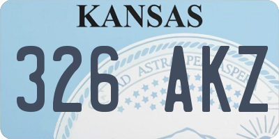 KS license plate 326AKZ