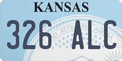 KS license plate 326ALC