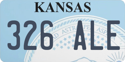 KS license plate 326ALE