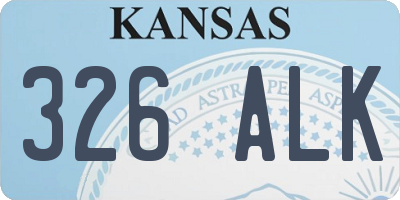 KS license plate 326ALK