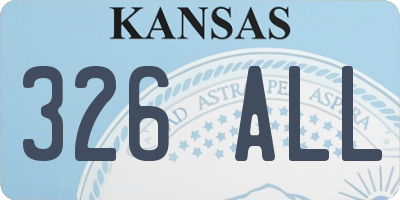 KS license plate 326ALL