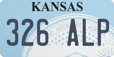KS license plate 326ALP