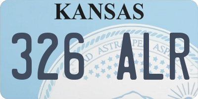 KS license plate 326ALR