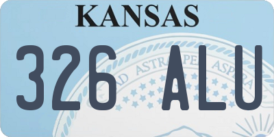 KS license plate 326ALU