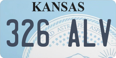 KS license plate 326ALV