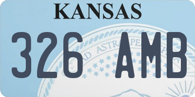 KS license plate 326AMB