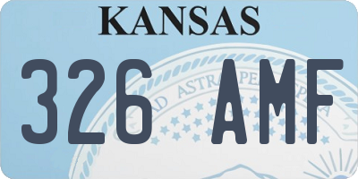 KS license plate 326AMF