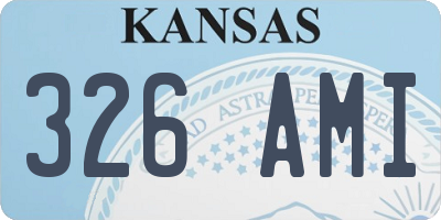 KS license plate 326AMI