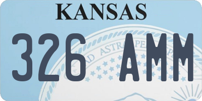 KS license plate 326AMM
