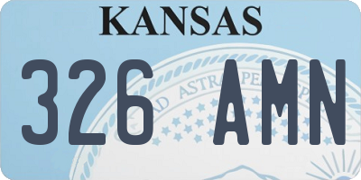 KS license plate 326AMN