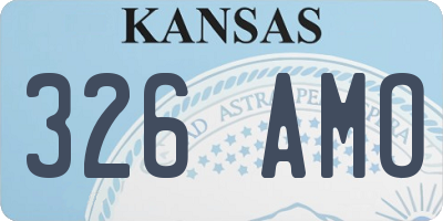 KS license plate 326AMO