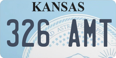 KS license plate 326AMT