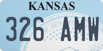 KS license plate 326AMW