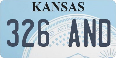 KS license plate 326AND