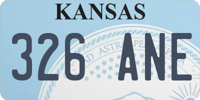 KS license plate 326ANE