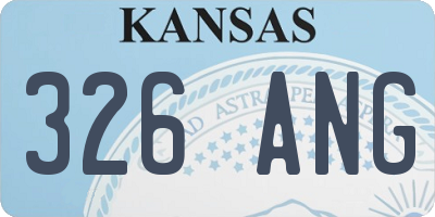 KS license plate 326ANG