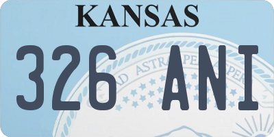 KS license plate 326ANI