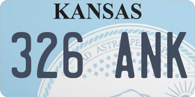 KS license plate 326ANK