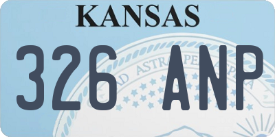 KS license plate 326ANP
