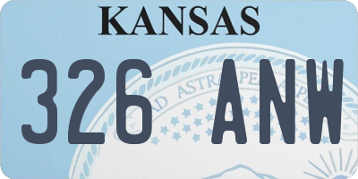 KS license plate 326ANW