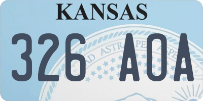 KS license plate 326AOA