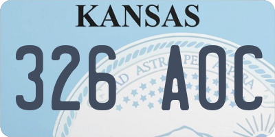 KS license plate 326AOC