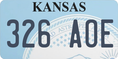 KS license plate 326AOE